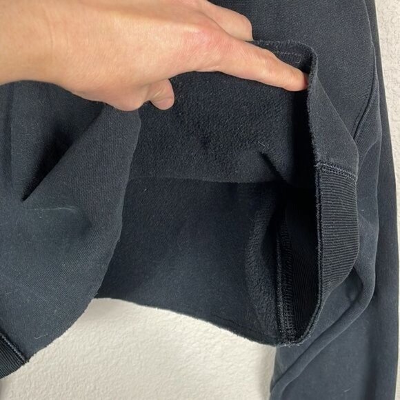 Champion Reverse Weave Cropped Black Sweatshirt Long Sleeve Crewneck Sz S - Picture 5 of 11